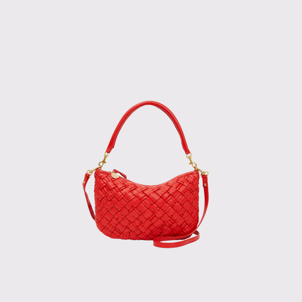 Clare V. Petit Moyen Handbag in Rosa Puffy Woven