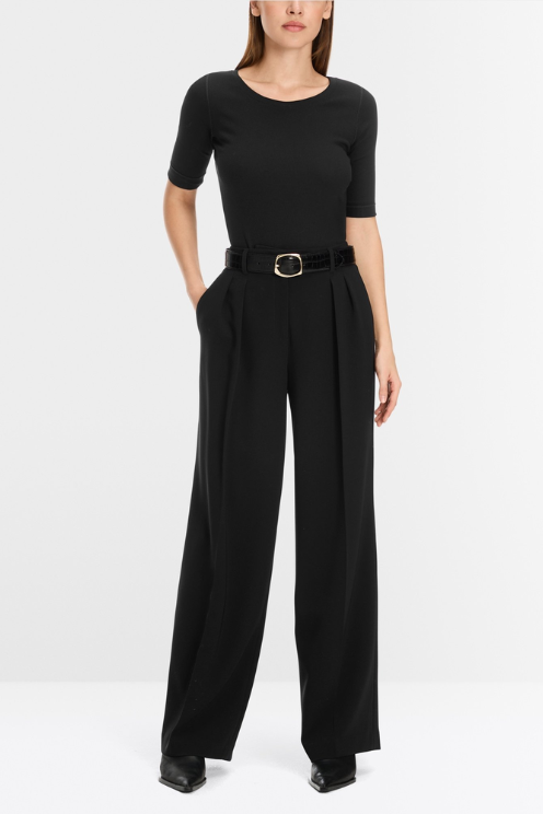 Round - Collar Shirt With Short Sleeves