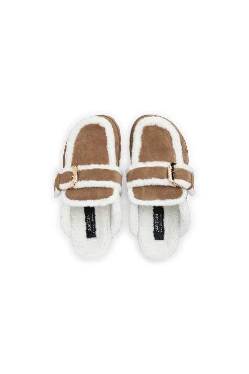 Calfskin Slippers with Buckle