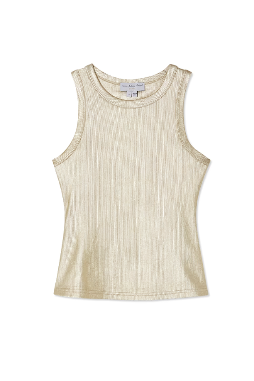 Never Fully Dressed Metallic Ribbed Tank