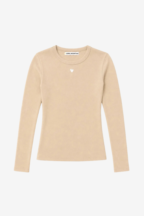 Long Sleeve Rib Tee Heart