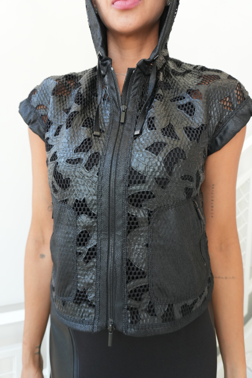 Laser-Cut Hooded Vest