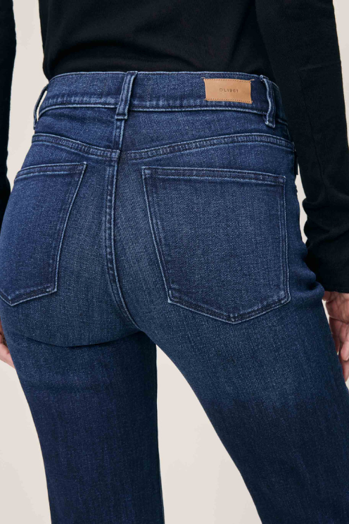 Patti Straight High Rise 31" Jeans Blue Cave