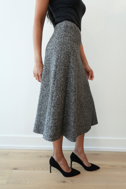 Calf Length Tweed Skirt