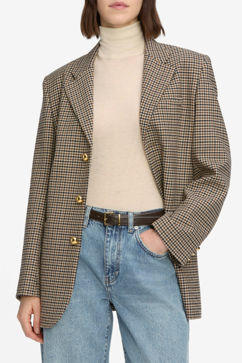 The Houndstooth Blazer in Navy Multi