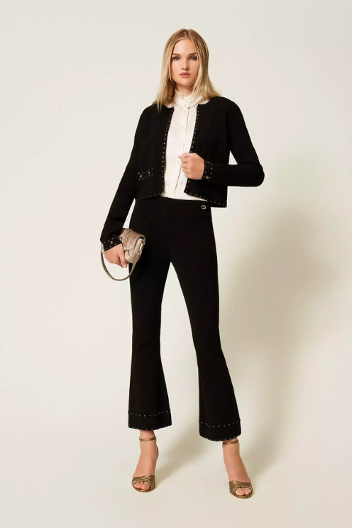 Knit Jacket with Rhinestones