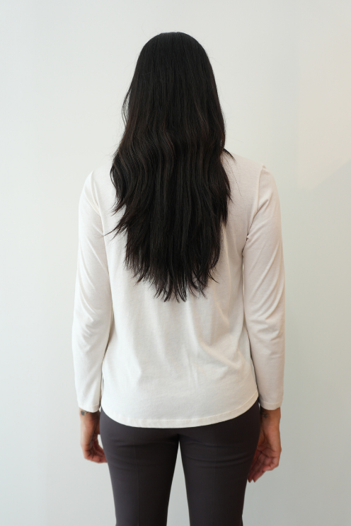 Ivory Ruffle Front Blouse