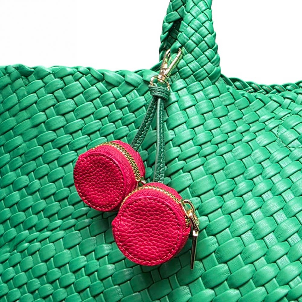 Faux Leather Cherry Bag Charm