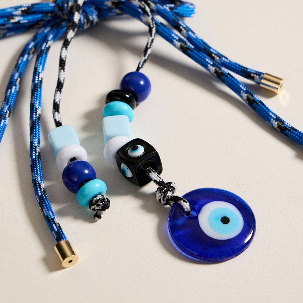 Evil Eye Charm Beaded Drop Bow Accent Bag Charm