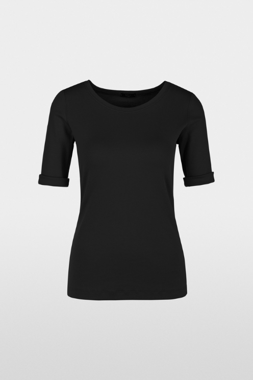 Round - Collar Shirt With Short Sleeves