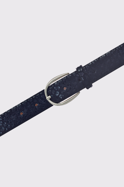 Metallic Leopard Print Belt