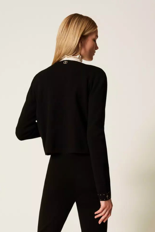 Knit Jacket with Rhinestones