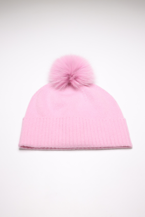 Soft Pink Knitted Cashmere Hat