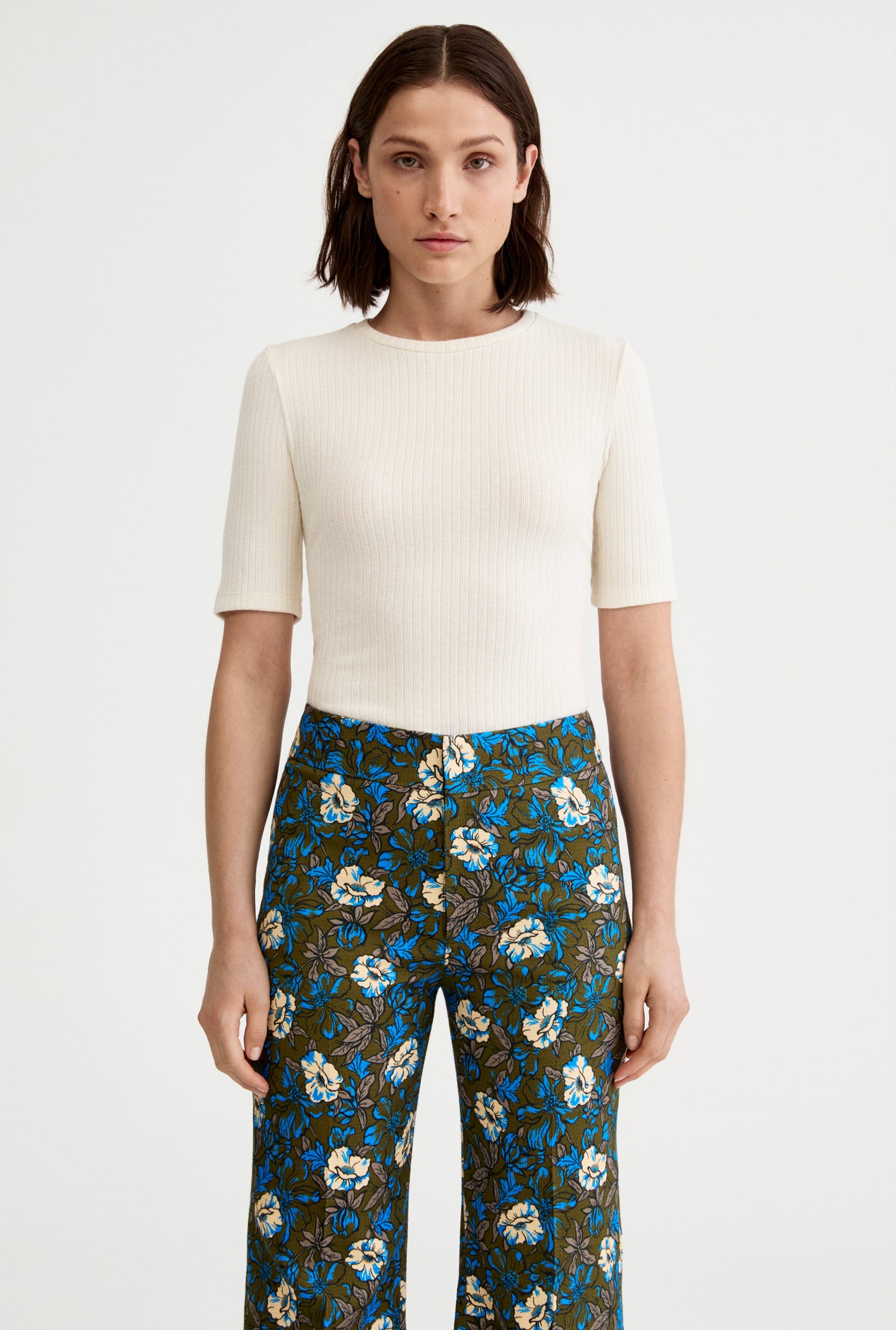 Elbow Sleeve Knit Crewneck