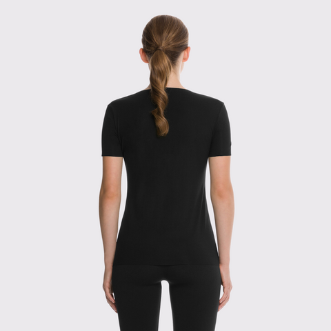Adorn yourself with sustainable excellence in the form of this Wolford T-Shirt. Crafted with innovative and biodegradable components, its minimalist aesthetic makes a statement of modern sophistication without compromising on comfort. Subtly detailed with open selvedge around the neckline and at the sleeves, this piece is Cradle to Cradle Certified™ at gold level, ensuring an exclusive and conscious choice for your wardrobe.