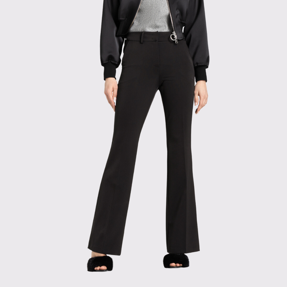 Cecilia Wide Leg Satin Pant - Black