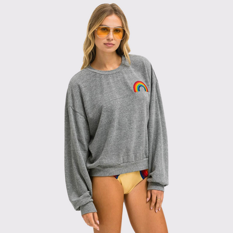 Aviator Nation Rainbow Embroidered Sweatshirt