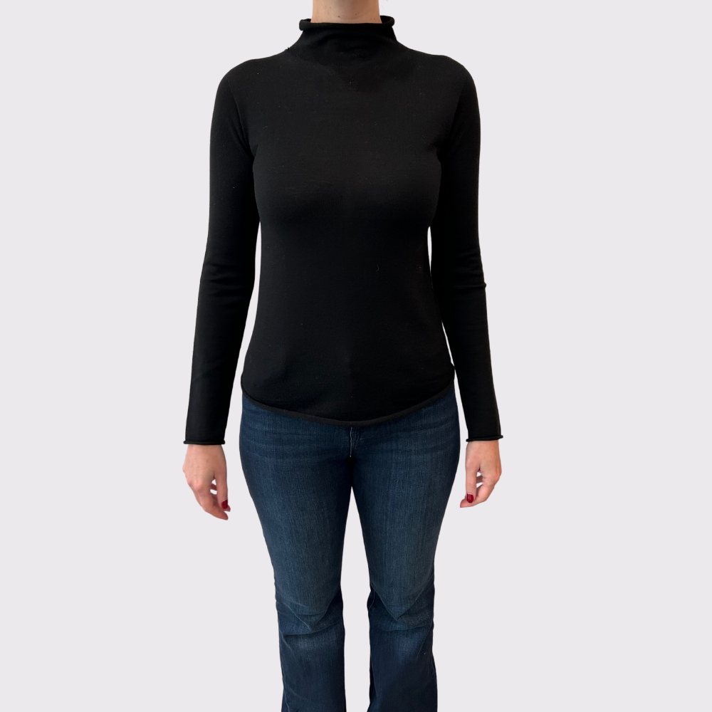 Black turtleneck fitted hotsell