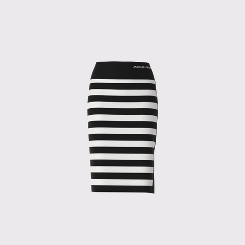 Marc Cain Black and White Striped Skirt