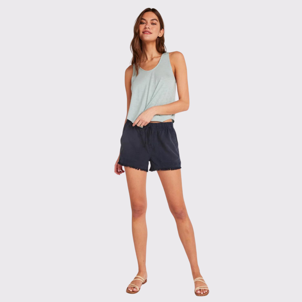 Bella Dahl Frayed Hem Pocket Short in Endless Sea