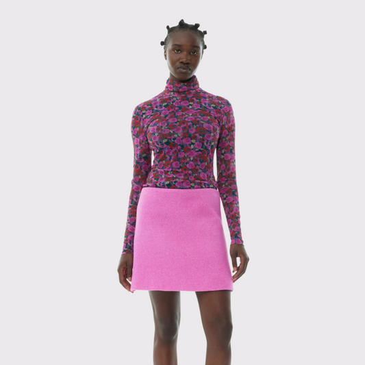 Ganni Twill Wool Mini Skirt