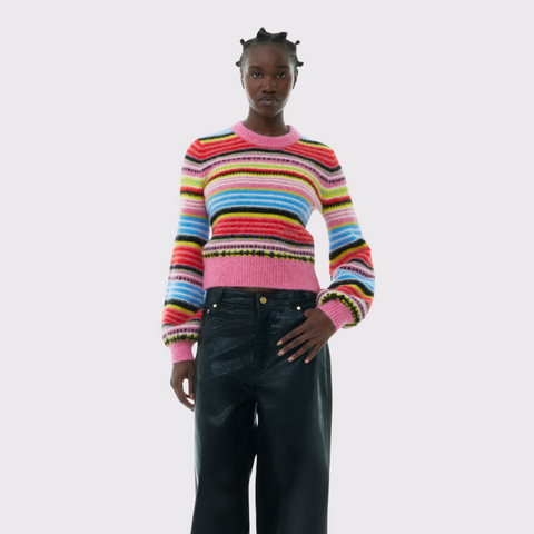 Ganni Soft Wool Stripe Sweater