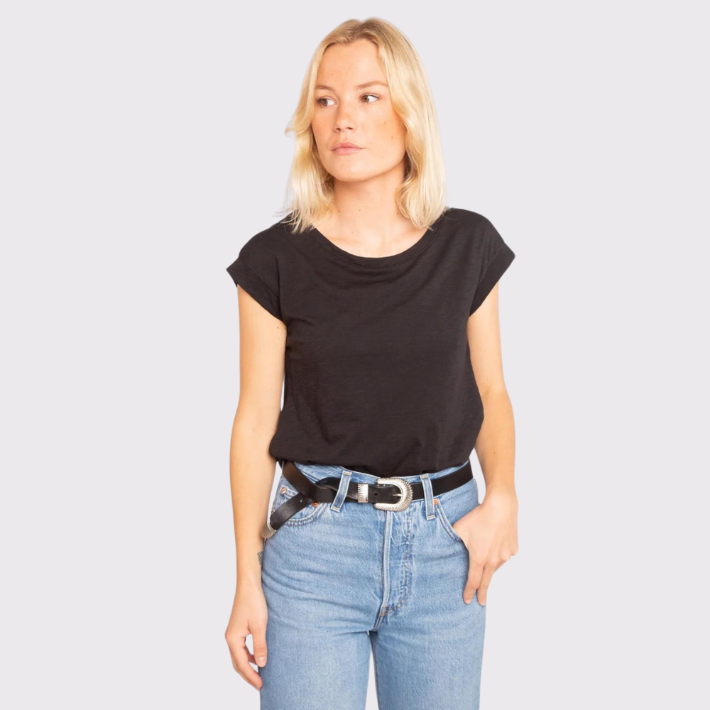 Anonym Noelia Crew Neck Tee in Black