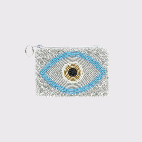 Turquoise Evil Eye Beaded Coin Purse