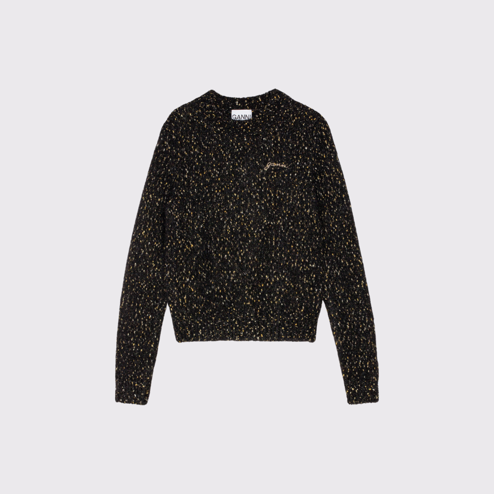 GANNI Alpaca Cotton Mix O-Neck Sweater
