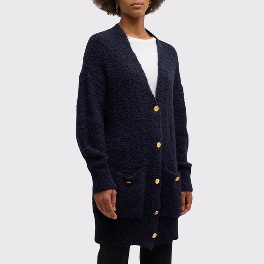 Frame Boyfriend Boucle Navy Cardi