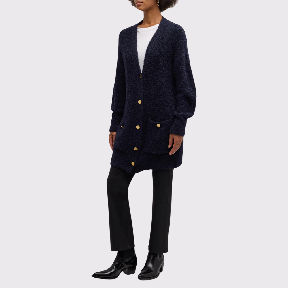 Frame Boyfriend Boucle Navy Cardi
