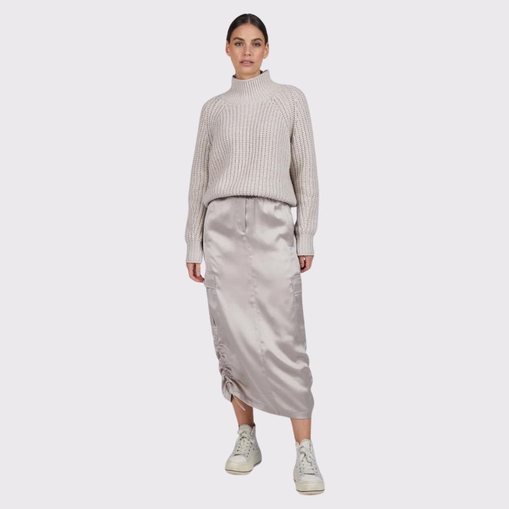 Marc Aurel Lightweight Satin Cargo Skirt