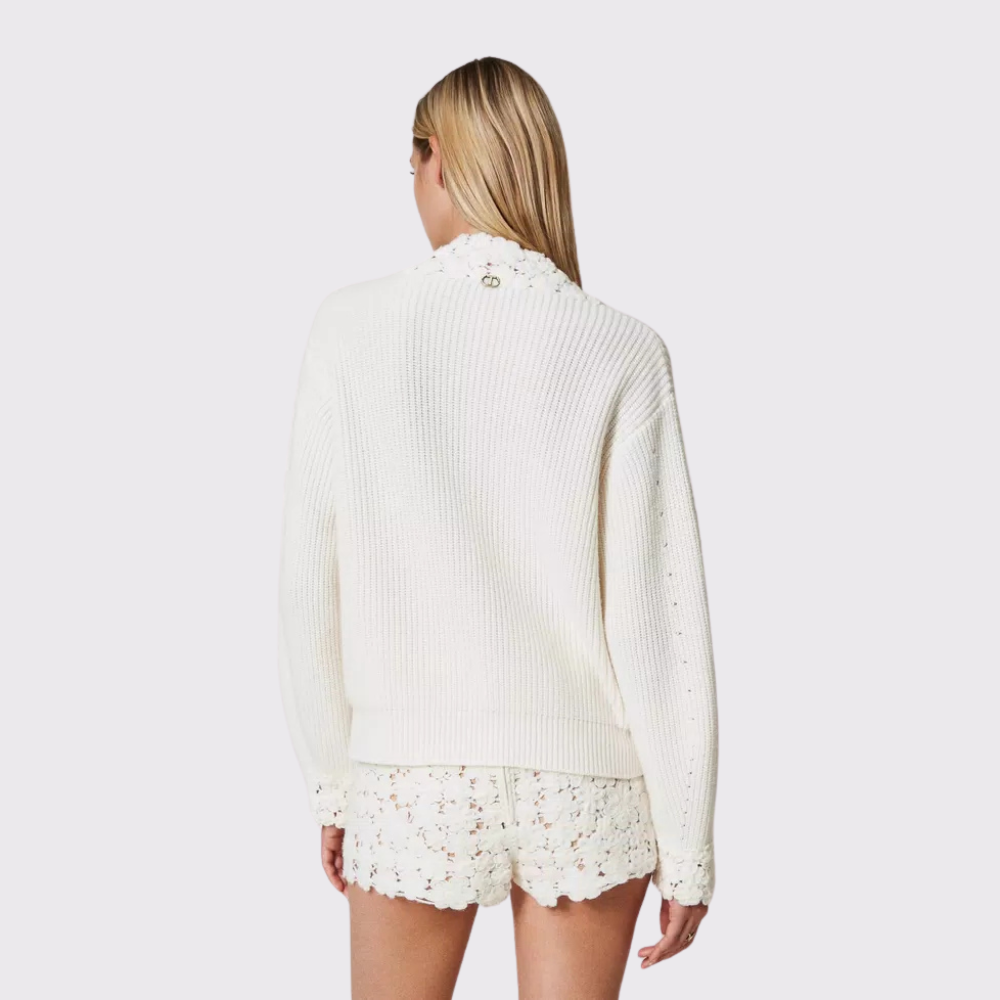 Twinset Wool Blend Jumper with Embroidery