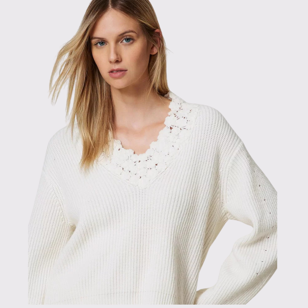 Twinset Wool Blend Jumper with Embroidery