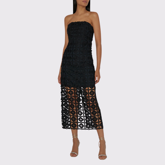 Milly Kait Tile Lace Dress in Black