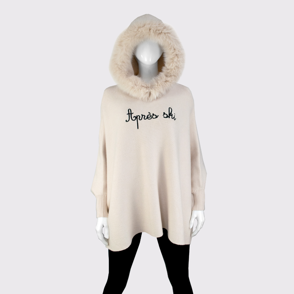 Mitchie's Cream "Apres Ski" Fox Trimmed Hoodie