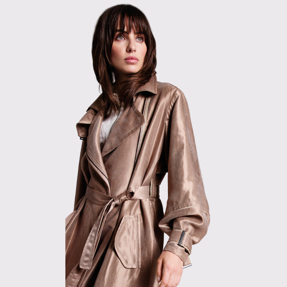 Beate Heymann Peach Satin Trench