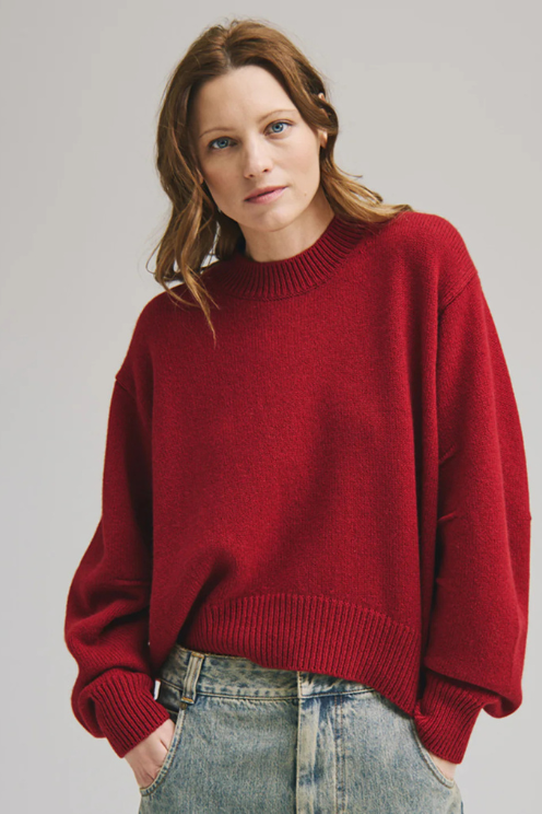 Hi-low Crewneck Cashmere Sweater