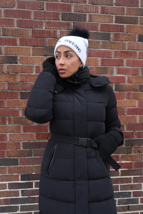 "F*CKIN FREEZING" Hat with Fox Pom Pom