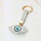 Bling Studded Evil Eye Bag Charm Silver
