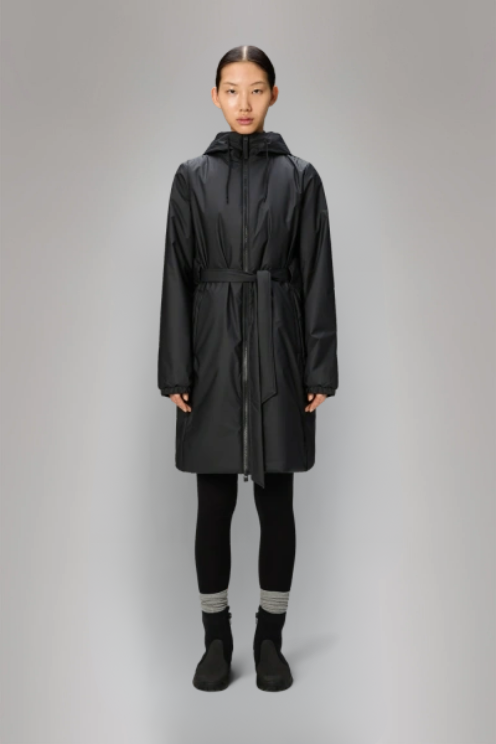 Lohja Long Insulated Curve Jacket in Black