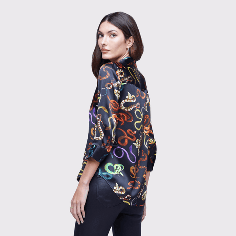 L'agence Dani Blouse with Amazon Snake Print - Carriage Trade Shop
