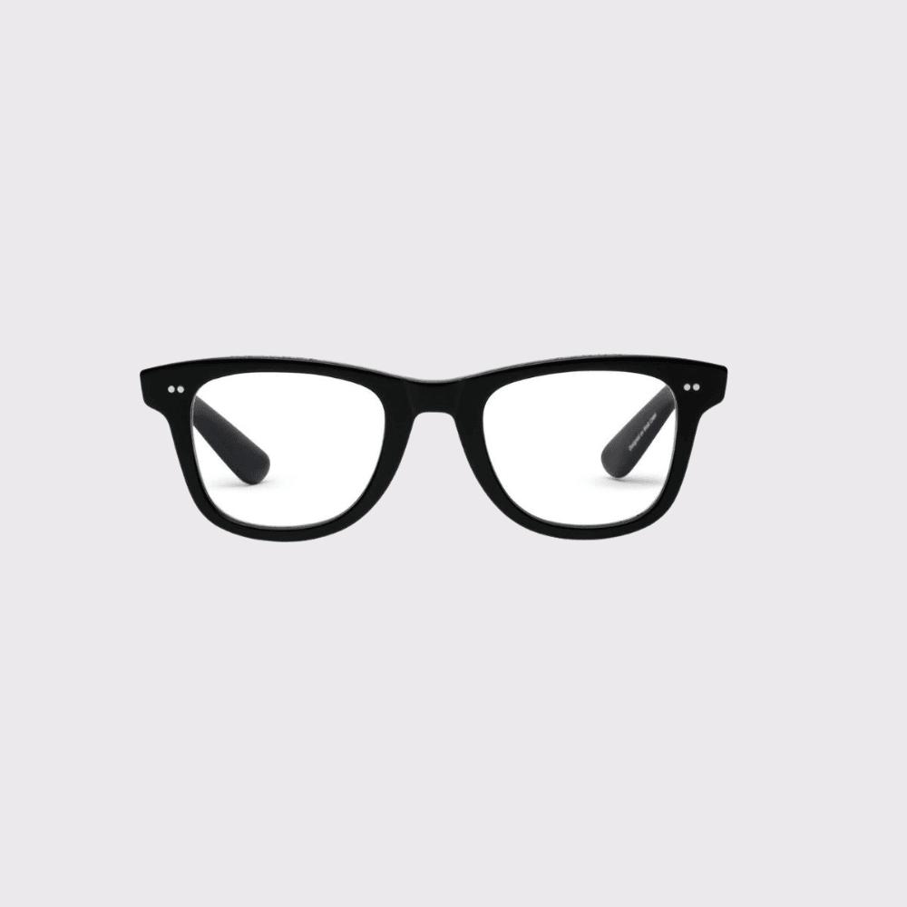 Caddis Porgy Backstage Blue Light Reading Glasses in Glossy Black - Carriage Trade Shop