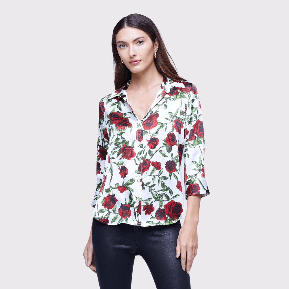 red rose blouse