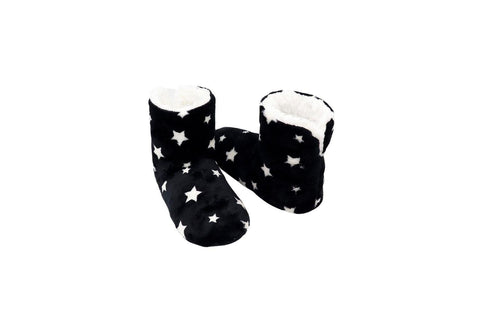 Star Print Slippers in Black and White - Carriage Trade Shop