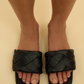 Amalia Black Woven Slides
