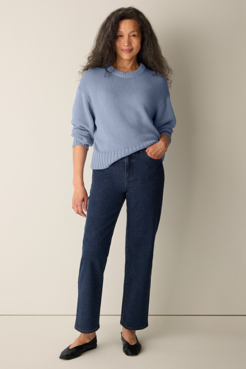 Cotton Stretch Denim Straight Jean