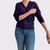 Repeat Relaxed Fit Purple V-Neck Sweater
