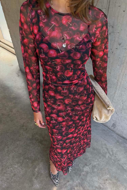 Cherry Mesh Soho Dress