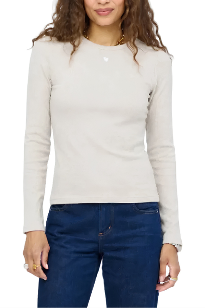 Long Sleeve Rib Tee Heart